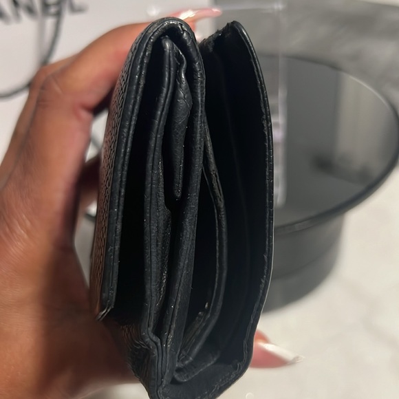 AUTHENTIC CHANEL CAVAIR LEATHER BIFOLD COMPACT WALLET BUNDLE - Picture 8 of 14